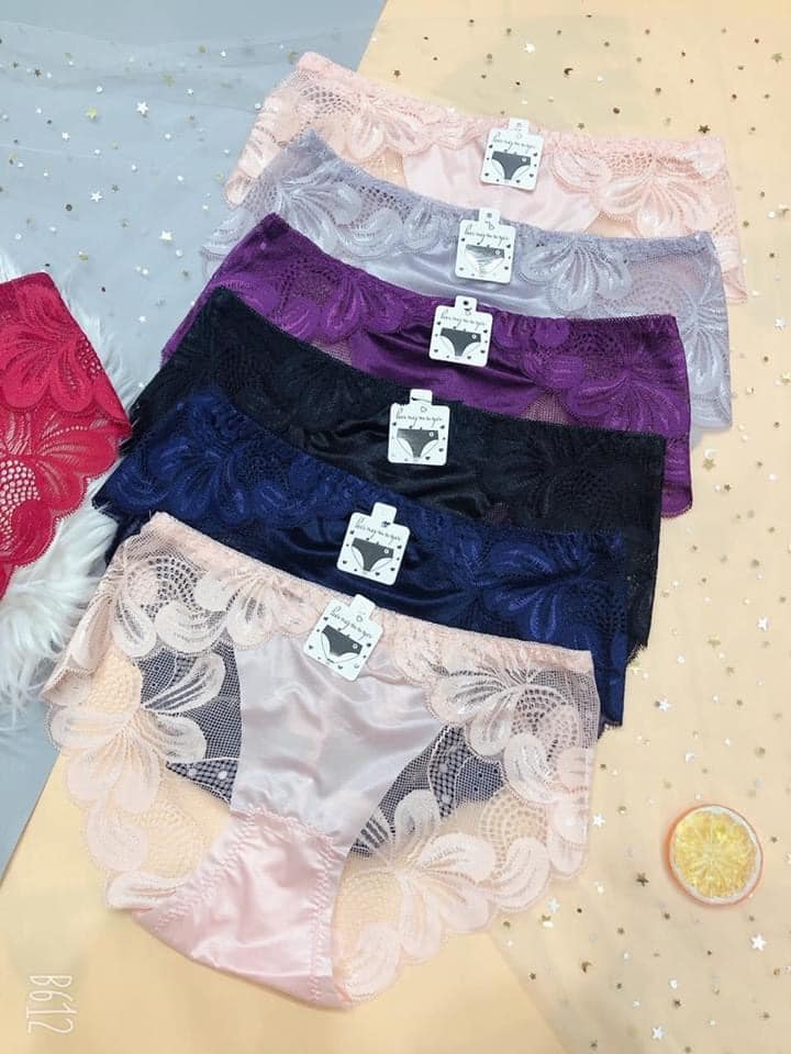 Combo 5 Quần Lót Ren Lụa Cao Cấp – Free size 45-58kg – Giao Màu Ngẫu Nhiên + Tặng kèm set 5 dây cột tóc xinh xắn