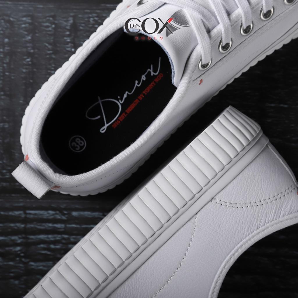 Giày Sneaker Da Bò Thật Nữ DINCOX E02 White Sang Trọng