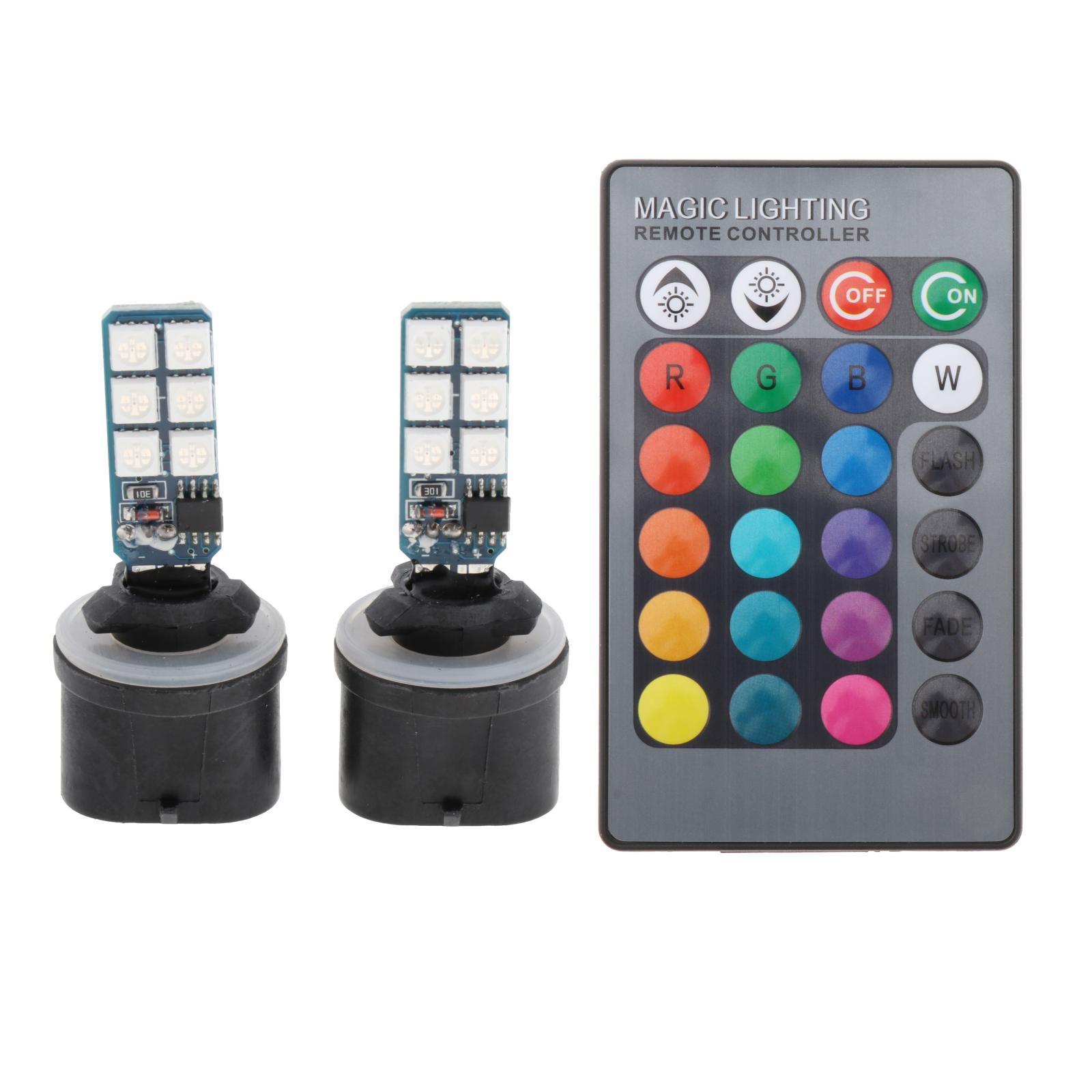 2pcs 880 881   RGB LED Car Headlight Fog Lights Lamp Bulbs