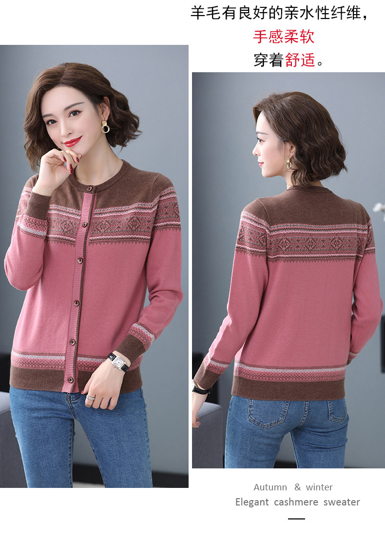 (HÀNG SẴN) Áo Len Dệt Kim Cardigan Họa Tiết Thổ Cẩm Mùa Xuân Thu AL78 - Hàng Quảng Châu Cao Cấp