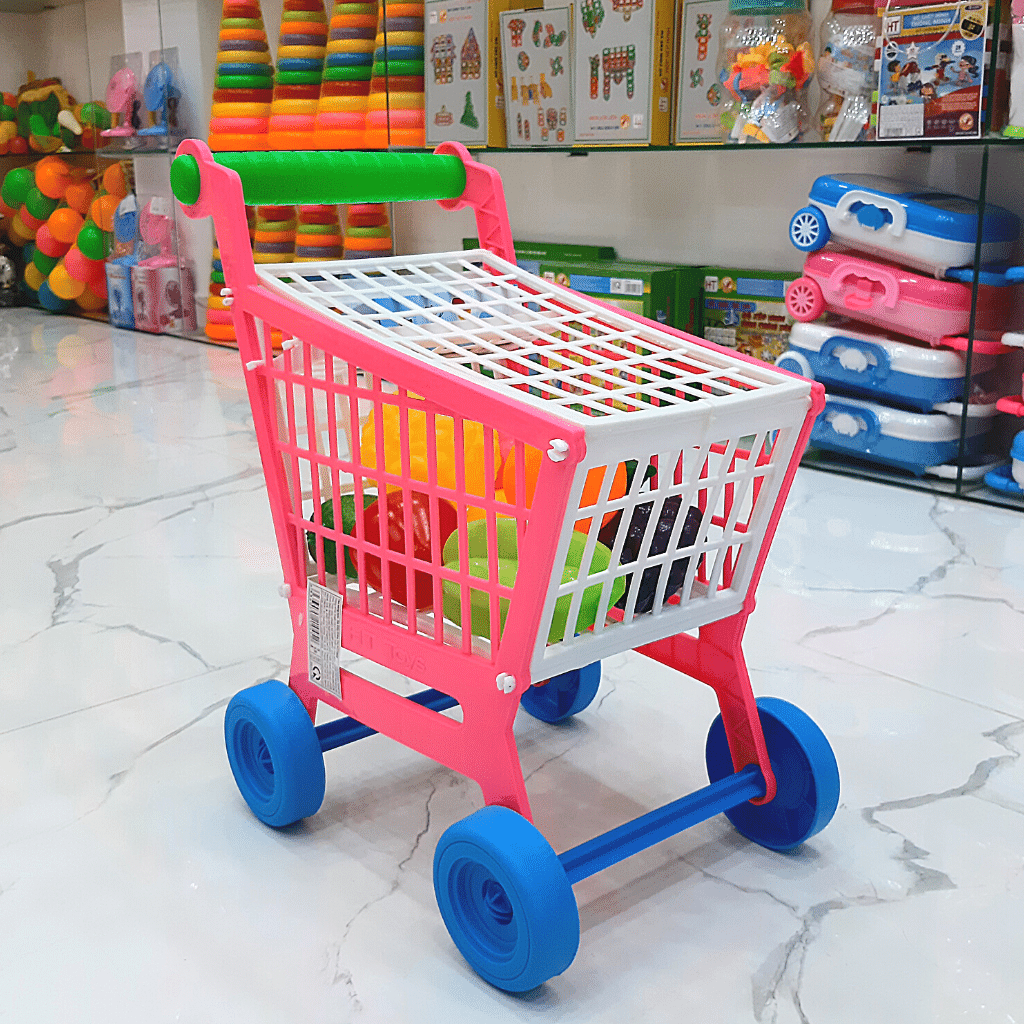 Xe đẩy siêu thị đồ chơi có bé HT7660
