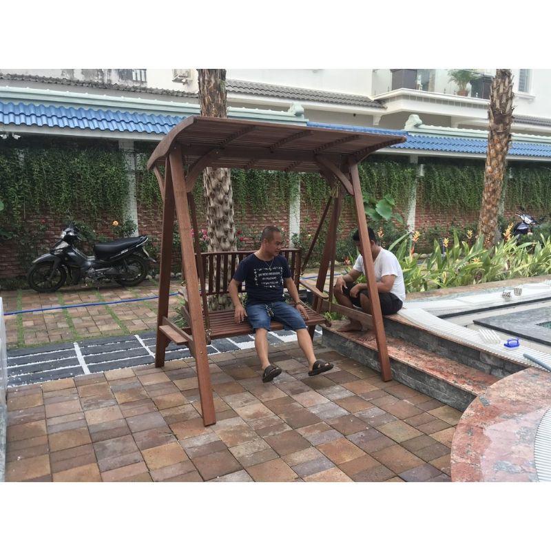 Xích đu gỗ cẩm hồng/ xích đu sân vườn