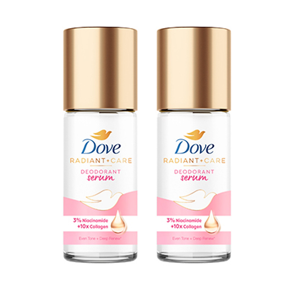 Combo 2 Lăn ngăn mùi tinh chất serum cao cấp Dove dành cho nữ với 3% Niacinamide mờ thâm thu nhỏ lỗ chân lông 45ml