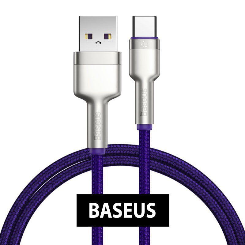 Dây sạc nhanh Baseus 40W Type C, Cáp sạc nhanh Baseus PD 40W Metal Charging Cables USB To Type-C Charger Data Line - Hàng chính hãng