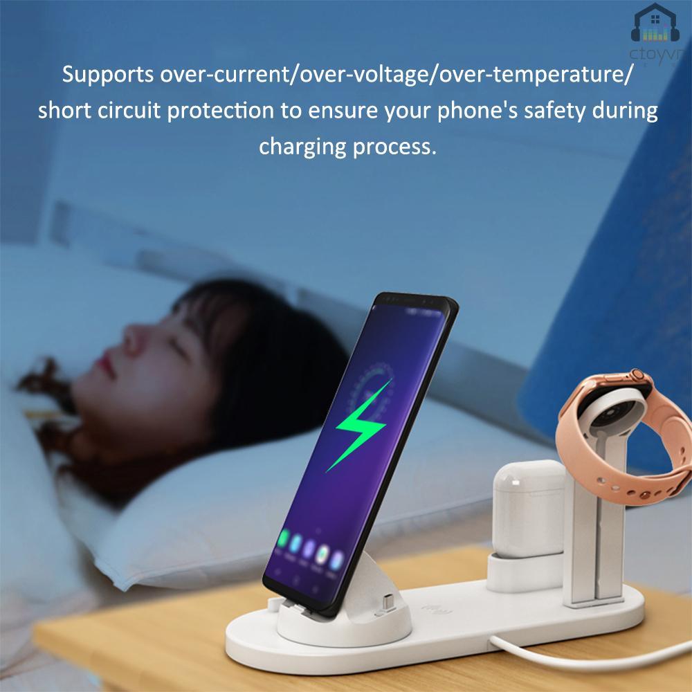 Đế sạc không dây đa năng 3 trong 1 cho đồng hồ thông minh iOS