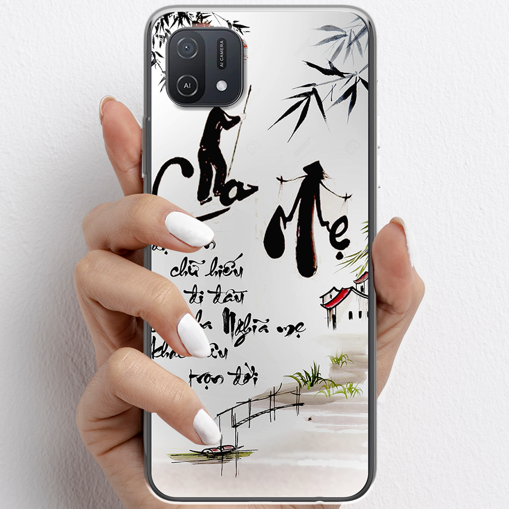 Ốp lưng cho Oppo A16, Oppo A16k nhựa TPU mẫu Thư pháp cha mẹ