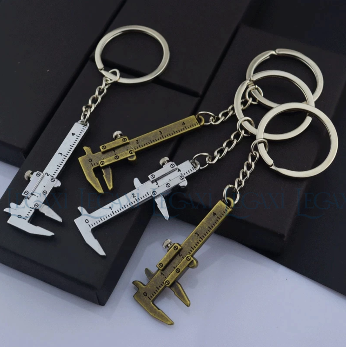 Móc Chìa Khóa Thước Kẹp Vernier Thước Đo Khoảng Cách Bằng Kim Loại Móc Khóa Xe Nhà Túi Cho Kỹ Sư Thợ Cơ Khí