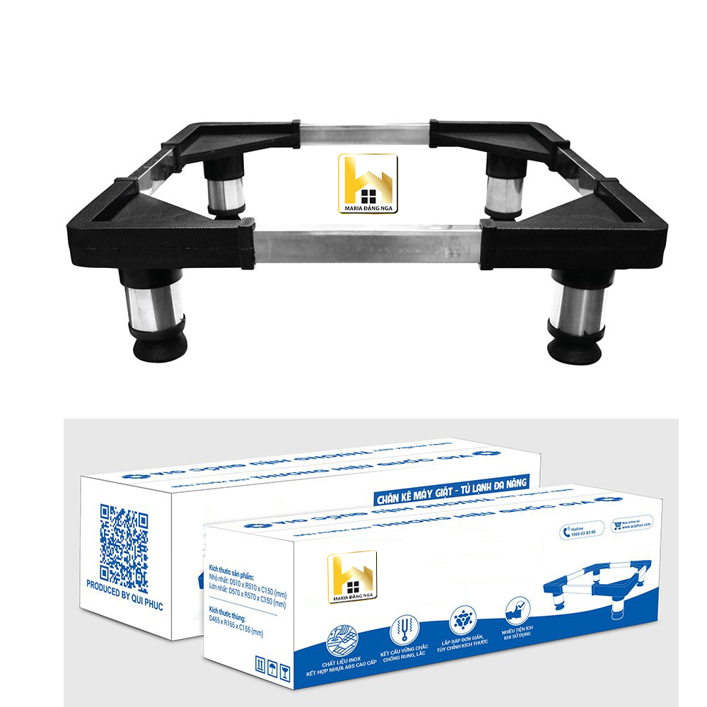 Chân đỡ máy giặt, tủ lạnh,chân Kệ Tủ Lạnh, Máy Giặt, Máy Lọc Nước Đa Năng,Khung Inox Đế Nhựa Chống Rung