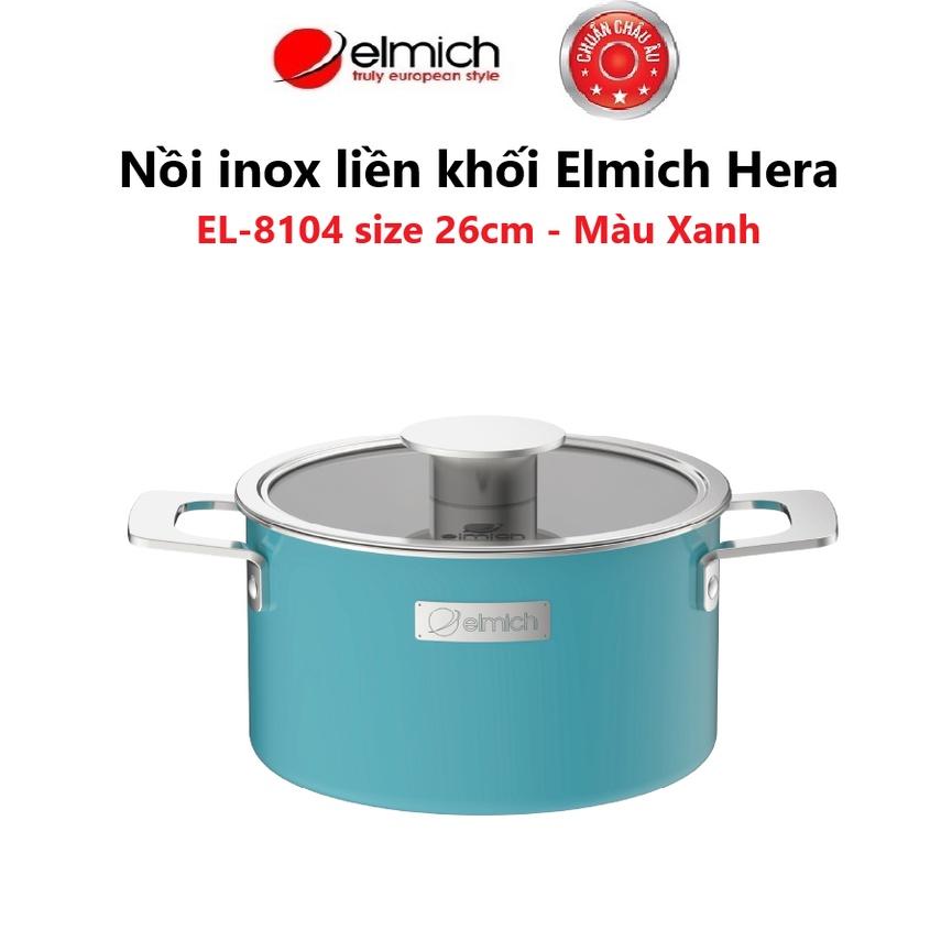 Nồi inox liền khối Elmich Hera size 26cm( Màu: Vàng/ Xanh/ Tím