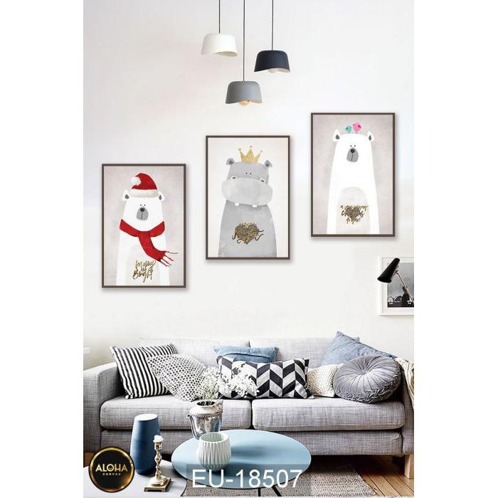 MUA 1 TẶNG 1 3 Tranh Canvas Treo Tường Phòng Khách Phòng Ngủ Cầu Thang Phòng Bếp