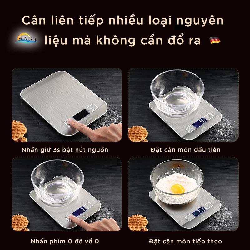 Cân Tiểu Ly Điện Tử Nhà Bếp Mini 5kg 1g Cao Cấp Inox 304 Đạt Chất Lượng Đức