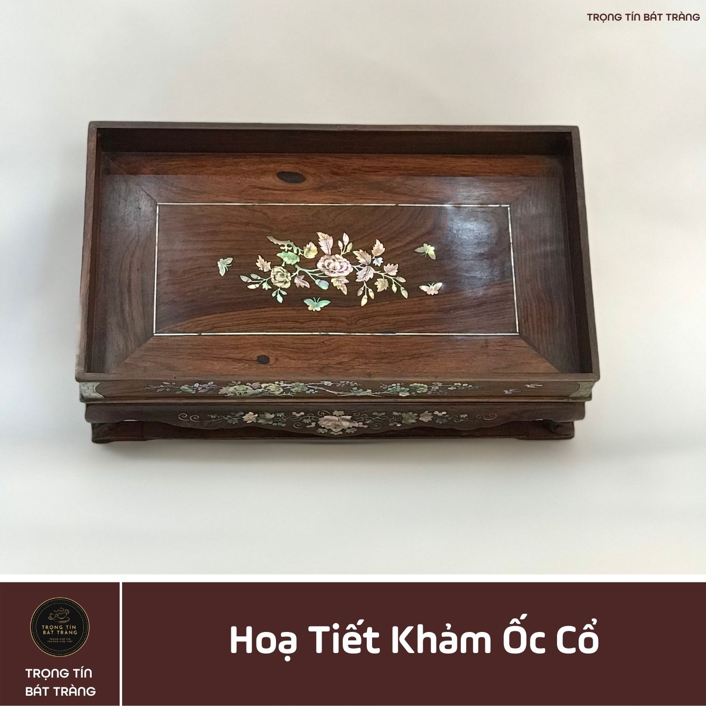 Khay Trà Gỗ Cẩm Hình Chữ Nhật Kích Thước 35*20,5*11 cm KT 89