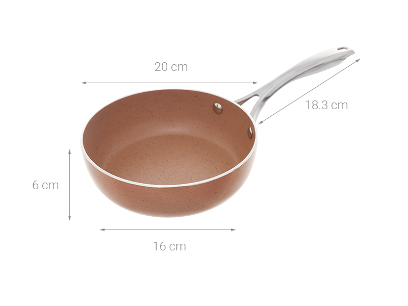 Chảo Nhôm Sâu Vân Đá Đáy Từ Elmich 24 EL-5741MN, 20 EL-5740MN, Hàng Chính Hãng, Cho Bếp Từ - JoyMall