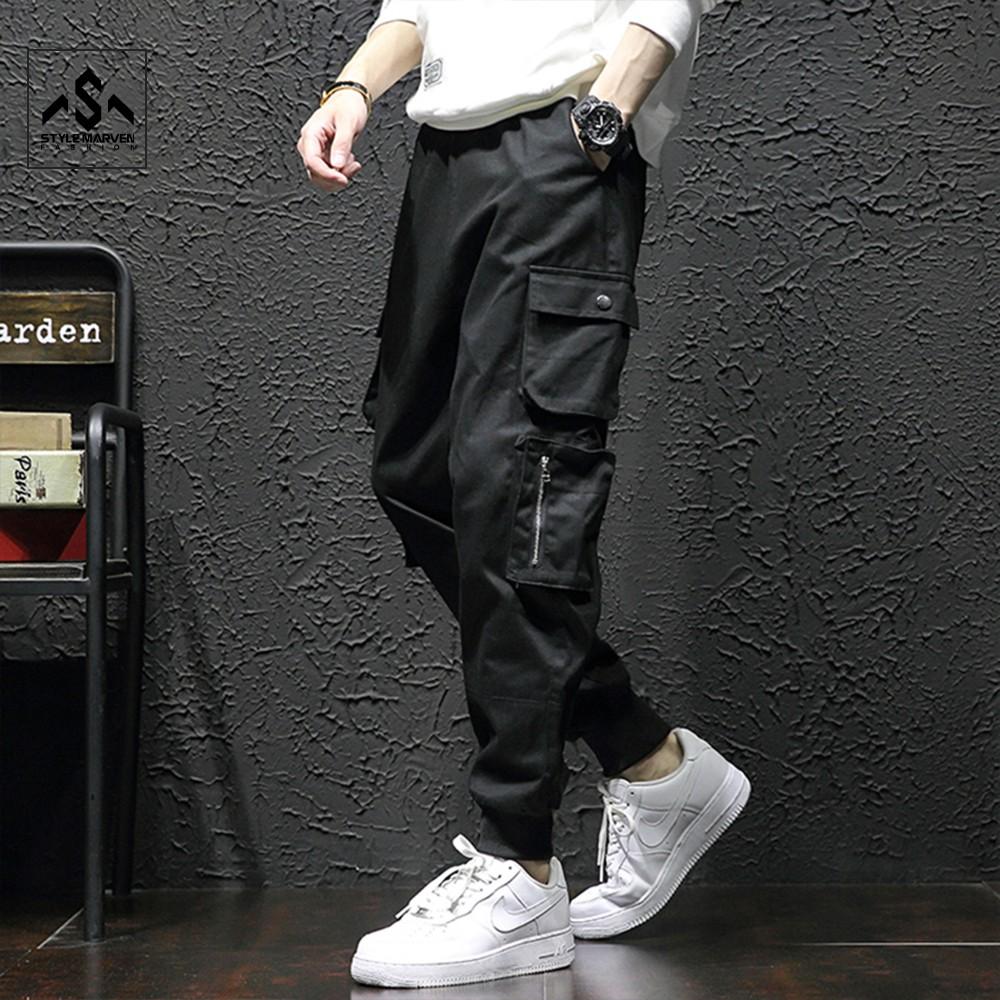 Quần jogger kaki nam kiểu dáng basic phối túi hộp hiphop - QUAN SM027C2