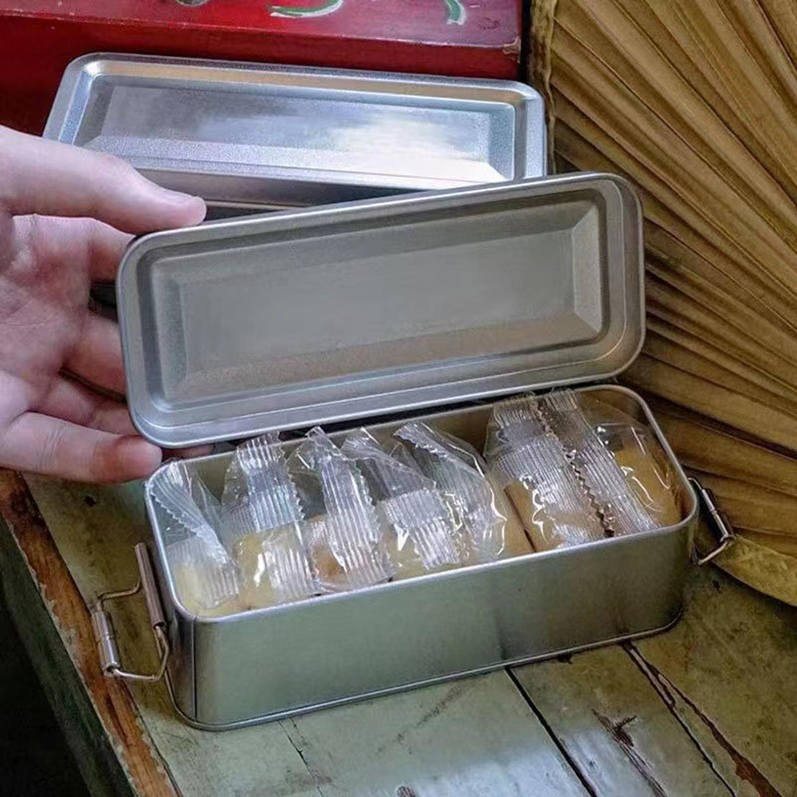 Metal Tin Box with Lid Pineapple Cake Packaging Storage Container Cookie Tin