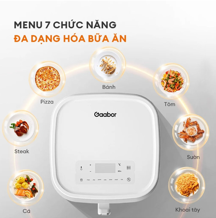 Nồi chiên không dầu điện tử GAABOR GA-E45A dung tích 4,5L công suất 1400W - Hàng Chính Hãng - Chỉ Giao Hà Nội