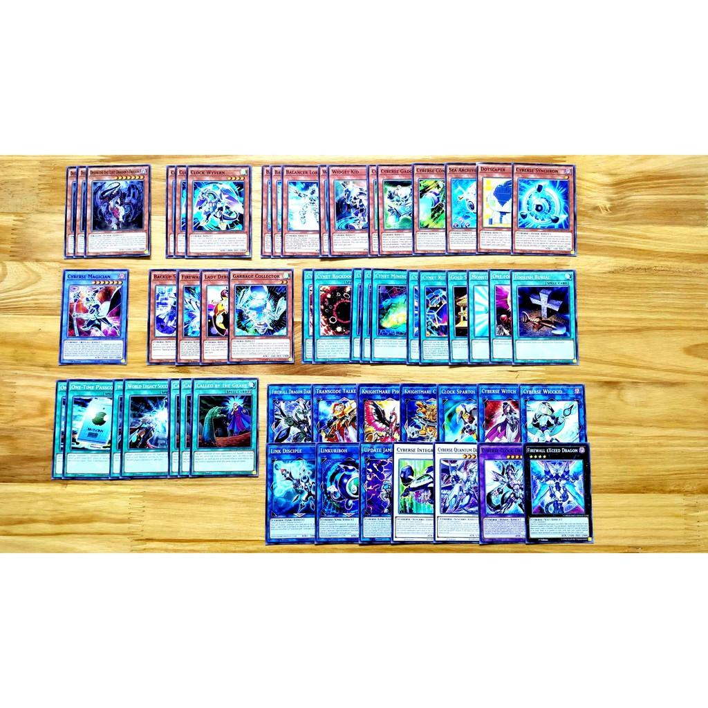 Bài Yugioh ️️ Thẻ bài Yugioh VRAINS Cyberse Yusaku Fujiki deck 54 lá