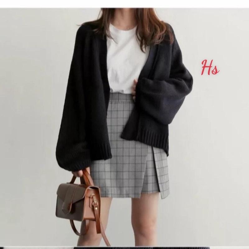 ÁO KHOÁC CARDIGAN TRƠN NỈ PHA LEN NÂU CHOCO XÁM - ÁO CADIGAN XÁM CÚC CÀI BASIC ULLZANG - ÁO CARDIGAN CỔ TIM HÀNG CÚC GIỮ