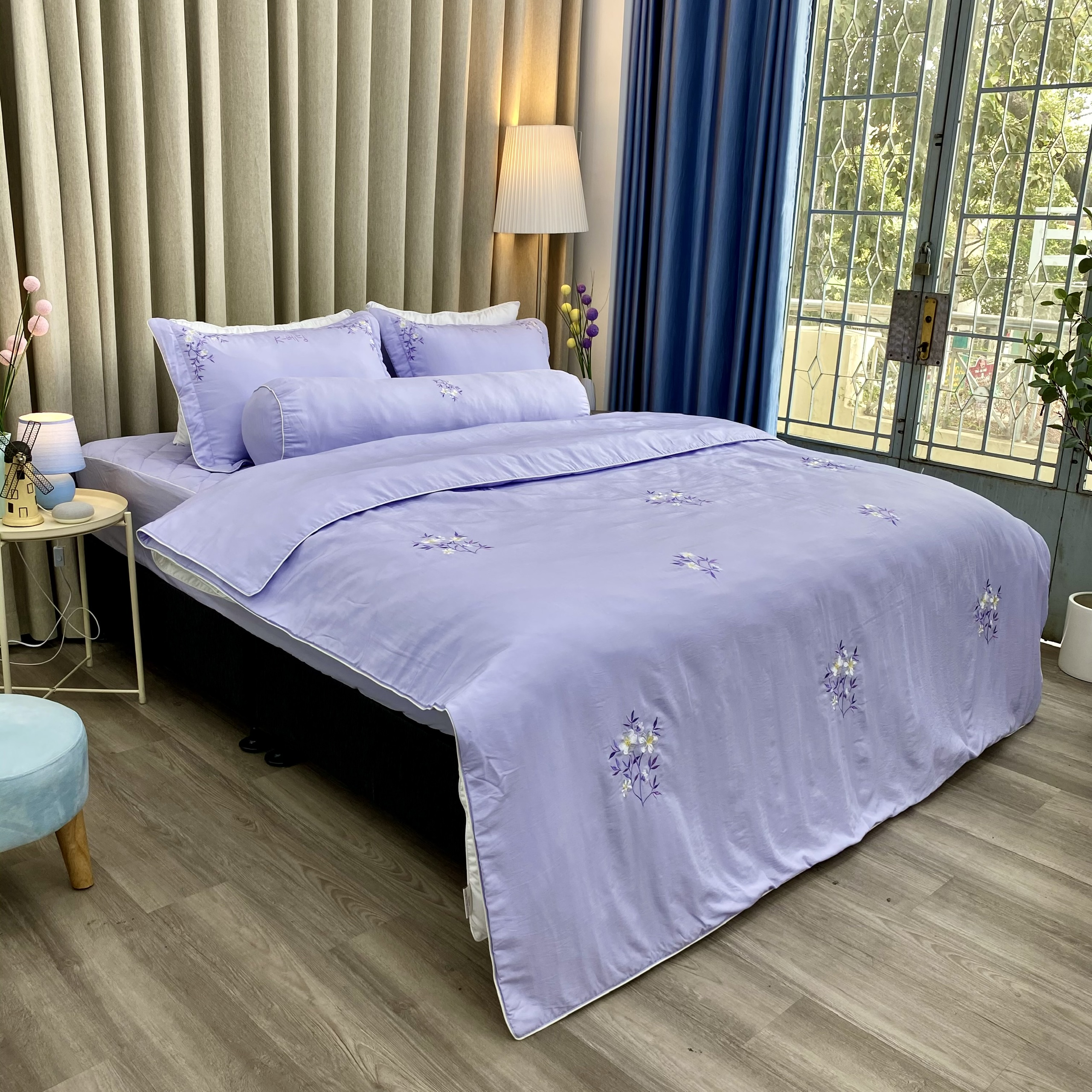 Chăn bốn mùa Hàn Quốc K-Bedding by Everon MicroTencel Tím KMTS104 200*220cm