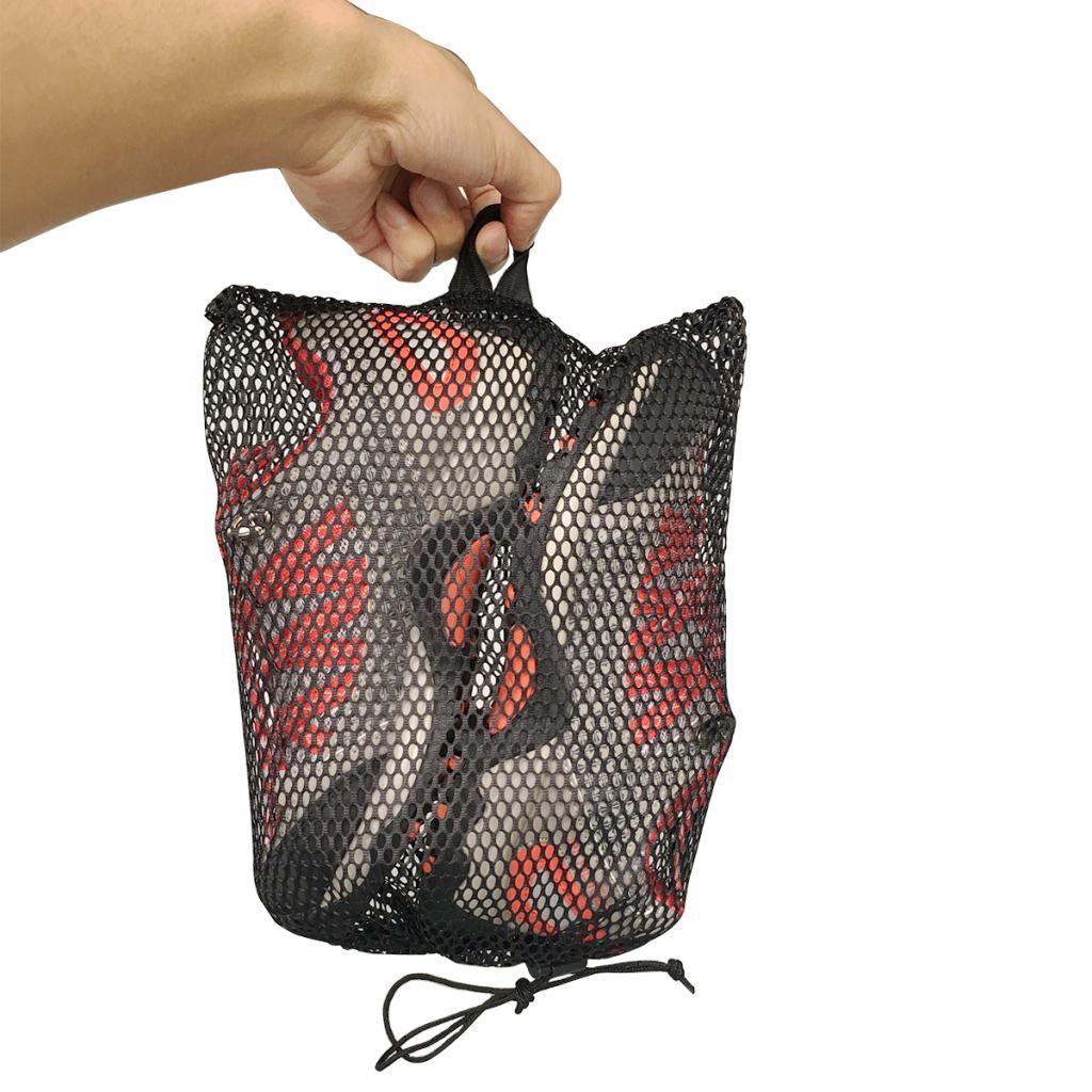 2 Pieces Portable Travel Shoe Bag Mesh Stuff Sack with Drawstring Black