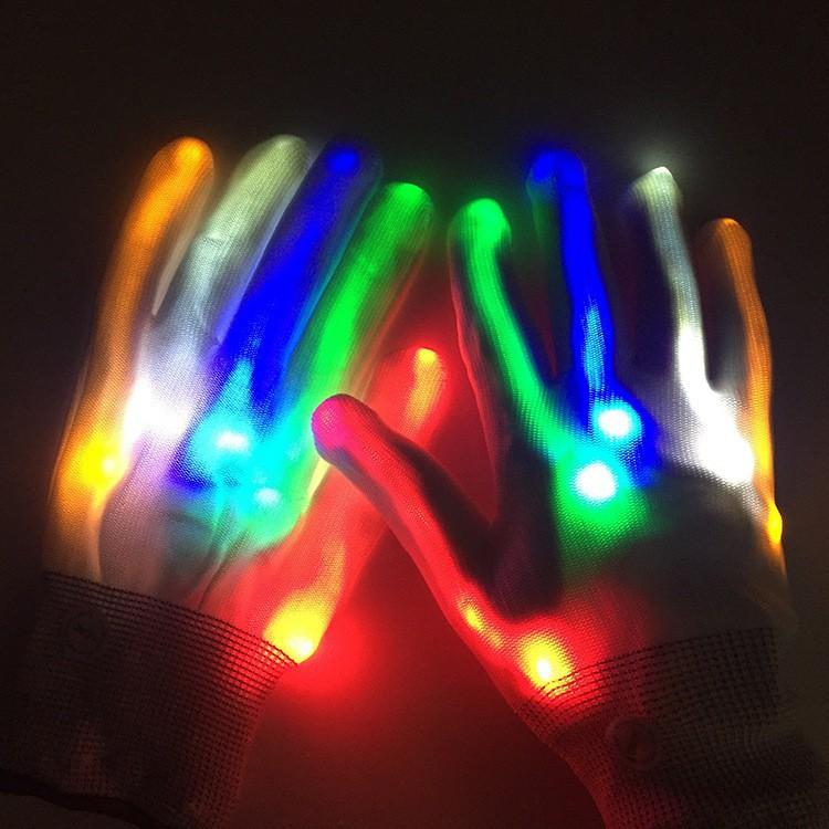 Găng tay xương anime phát sáng-Găng tay phát sáng đèn LED lấp lánh 1/2 Găng Tay Đèn Led Phát Sáng Độc Đáo