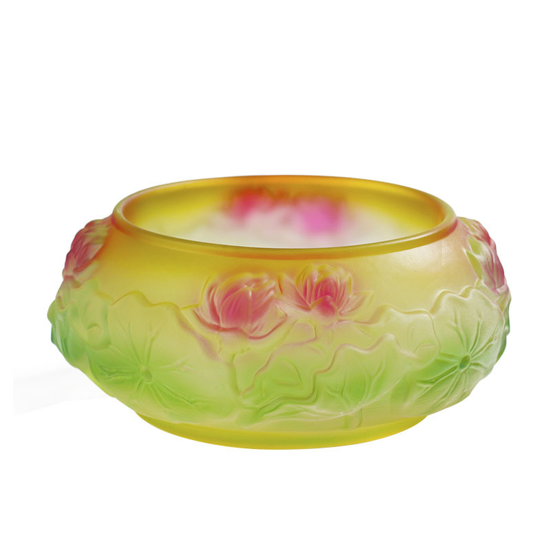 Lư Hương Lưu Ly Hoa Sen Nổi Rất Đẹp,Lư Tụ Thuỷ(đường kính 16.9cm