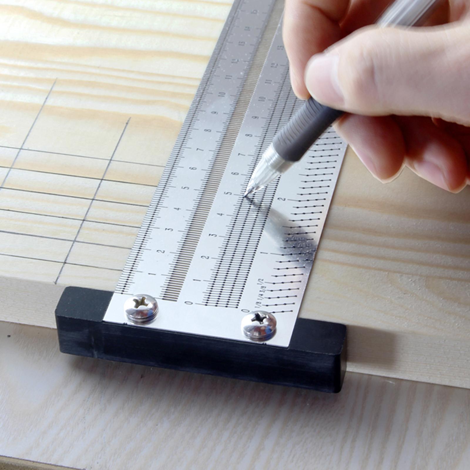 2x T Type Hole Scale Ruler Woodworking Scribing Mark Line Gauge Carpenter