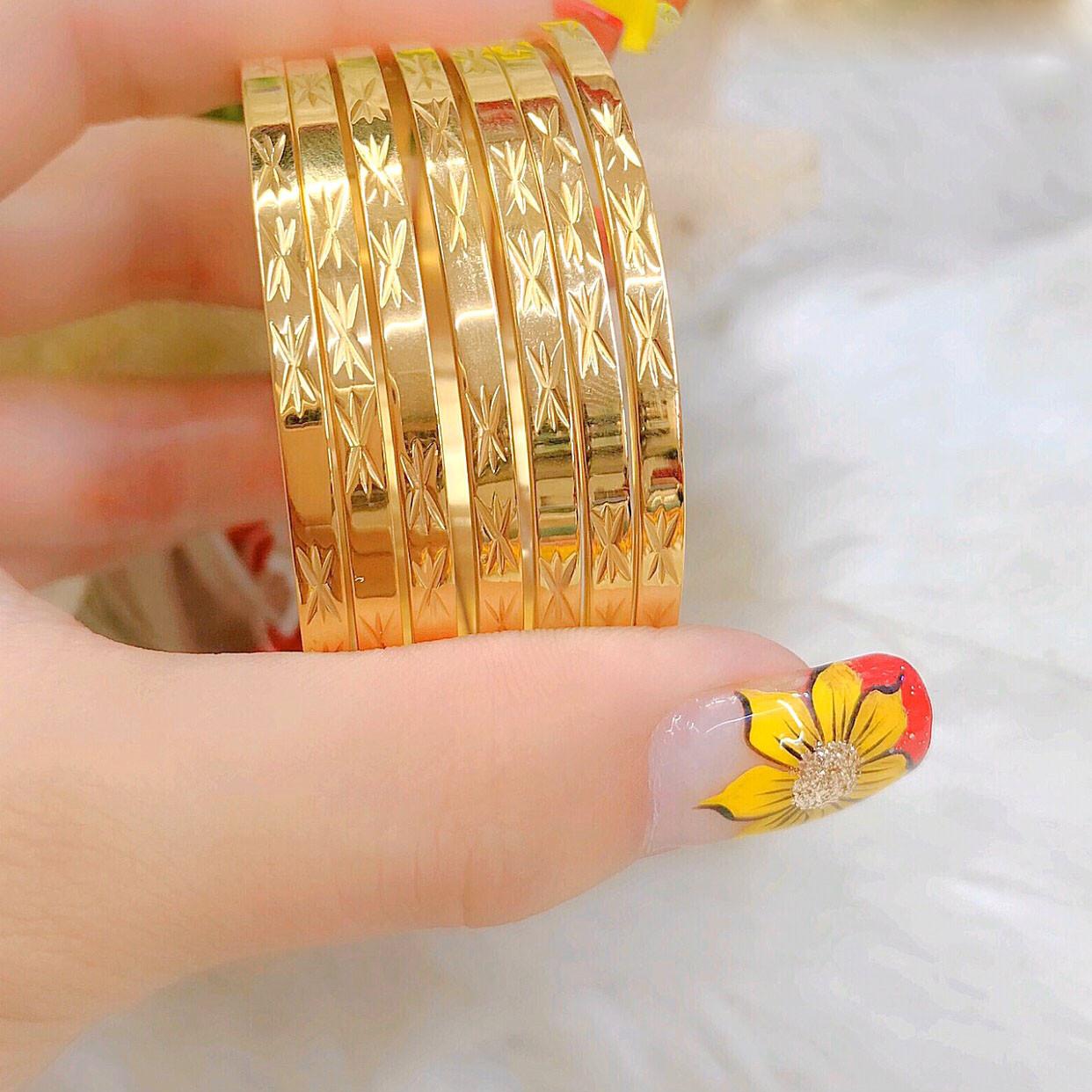 Bộ Vòng Xi Men Mạ Vàng 18k Chiếc Khóa Vàng Thật Mẫu 175.15.01