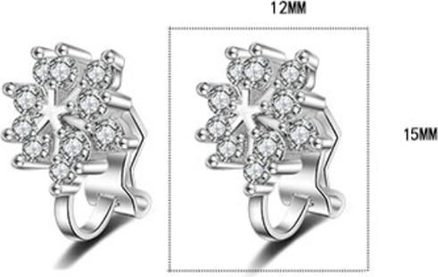 Bông tai kẹp hoa tuyết nạm đá zircon BHBT350