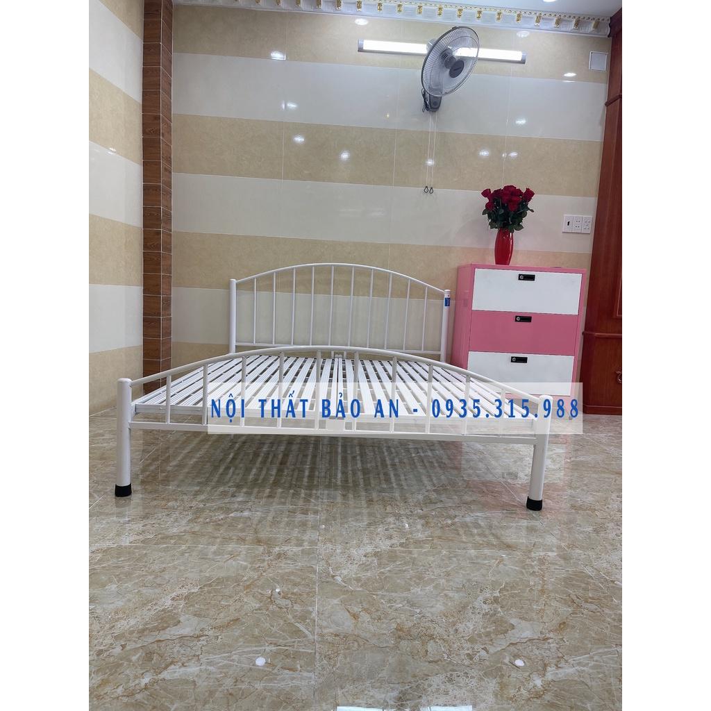 Giường sắt mỹ nghệ cong 1m6x2m BẢO AN