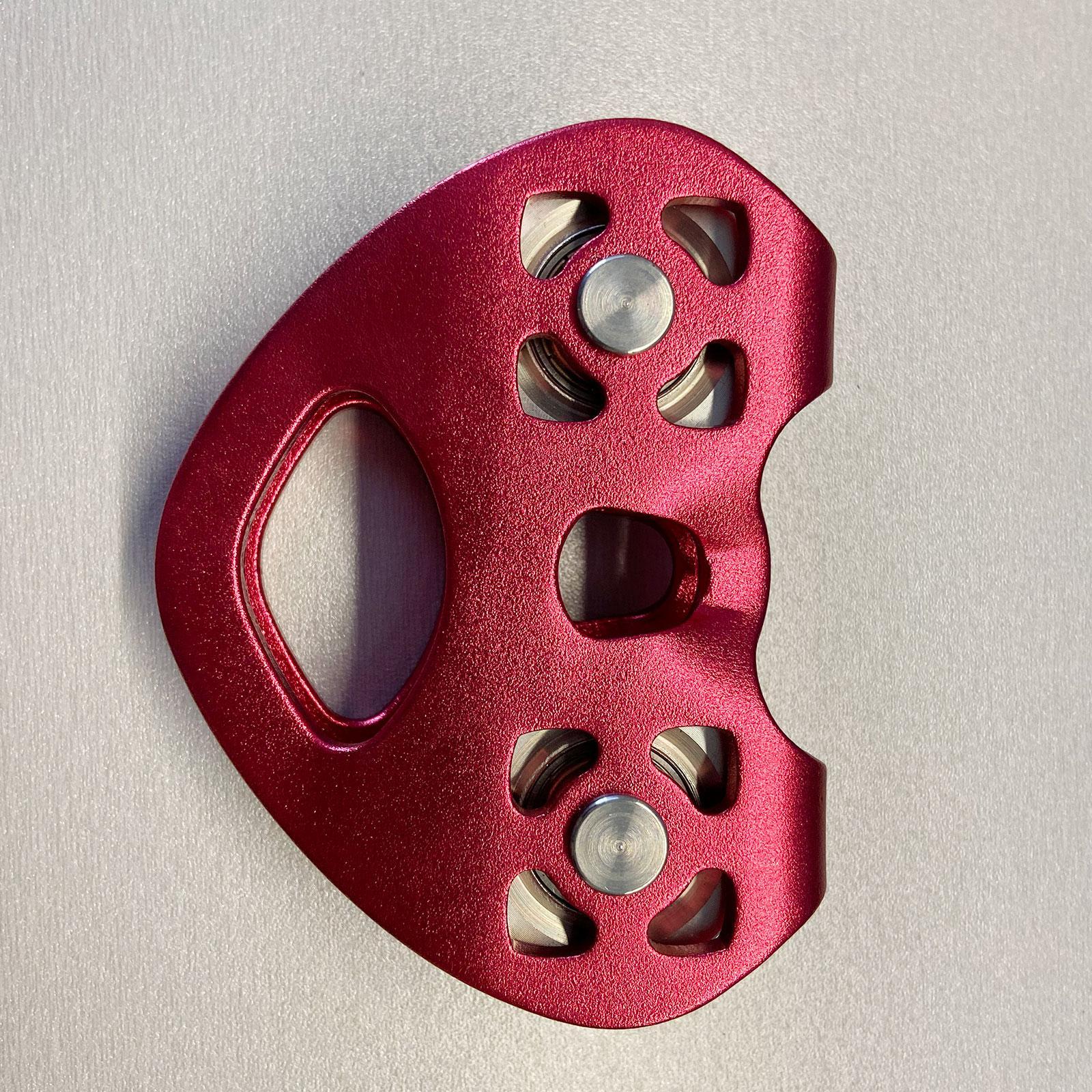 25KN Double Trolley Pulley Aluminum Zip Line Rock Climbing Mountaineering Tandem Pulley with Ball Bearing