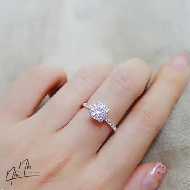 Nhẫn bạc đá cao bạc nguyên chất siêu sang chảnh