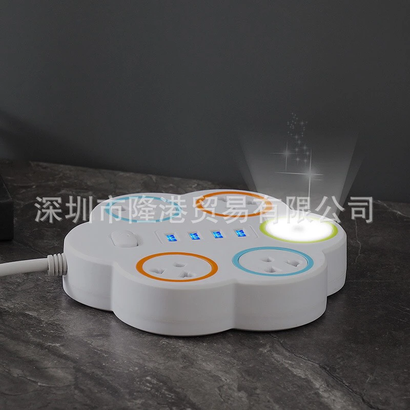 Ổ ĐIỆN ĐA NĂNG HÌNH HOA 4 CỔNG USB-HT