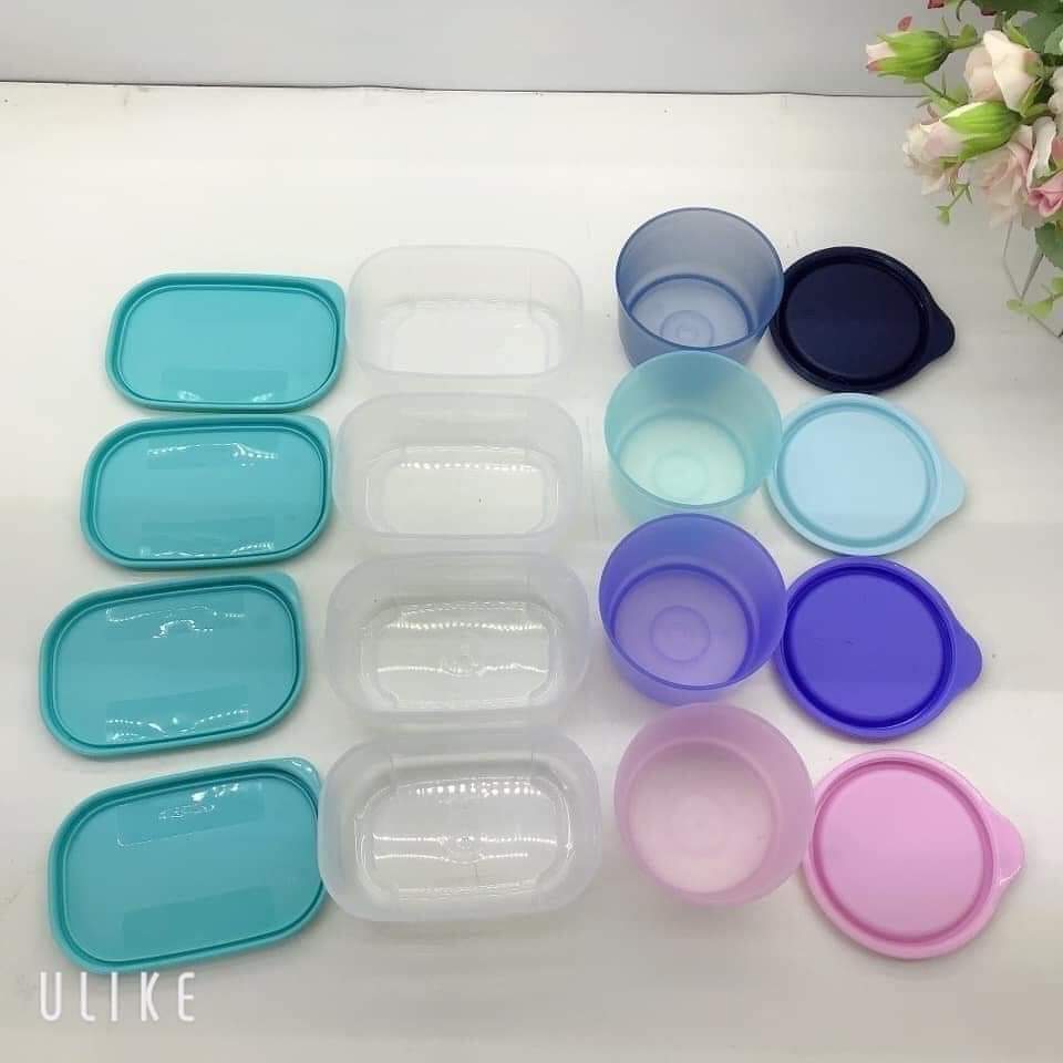 Bộ hộp đựng thực phẩm ăn dặm cho bé Tupperware Mini Cutie 8 hộp - nhựa nguyên sinh an toàn cho bé