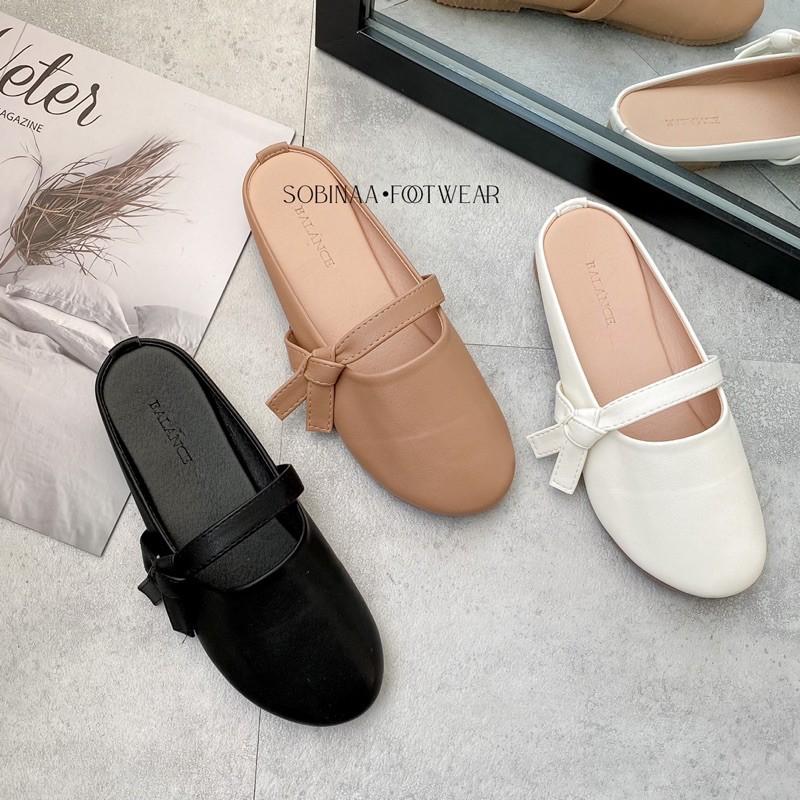 DÉP SỤC NỮ SOBINAA BASICS - GIÀY SỤC ĐẾ BỆT THỜI TRANG - DÉP LÊ NỮ BÍT MŨI NƠ MẢNH MÃ KV11