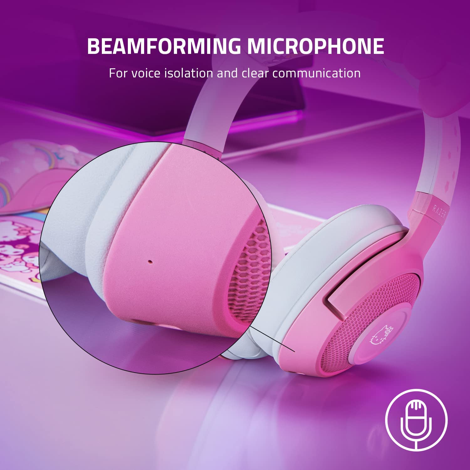 Tai nghe Razer Kraken BT Headset-Hello Kitty and Friends_Hàng chính hãng