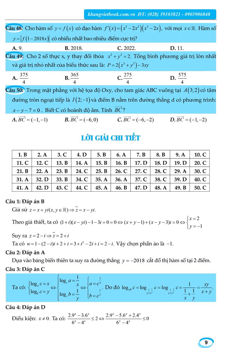 Ôn Luyện Đề Thi Mẫu THPT Quốc Gia 2019 Toán