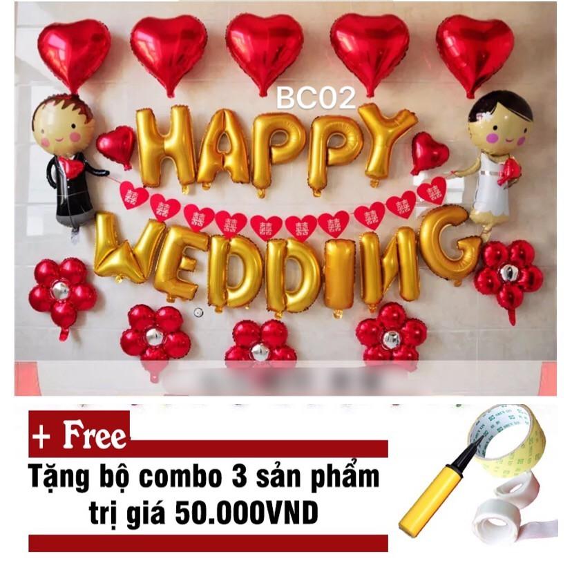 Set bóng cưới trang trí phòng tân hôn BC02