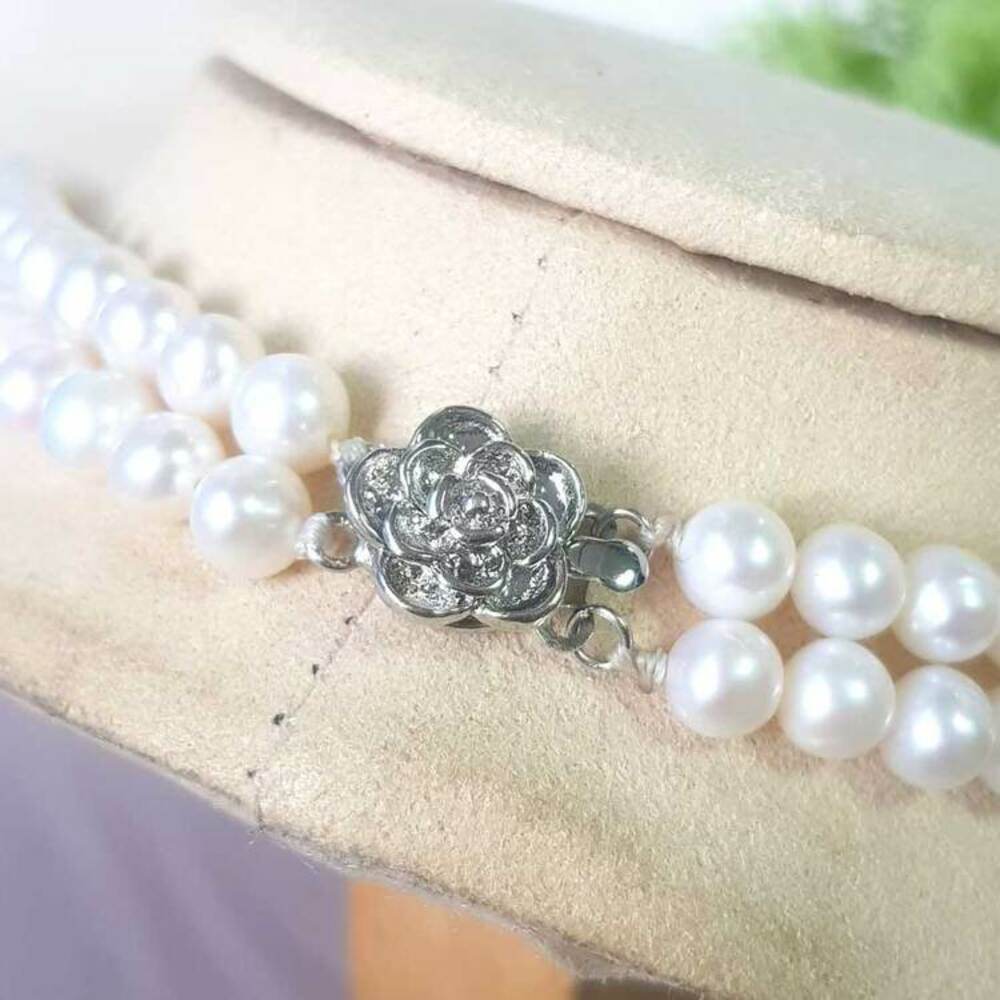 Chuỗi Vòng Cổ Ngọc Trai Tự Nhiên Cao Cấp - Chuỗi Đôi - Trang Sức Cô Tấm - Sophie Pearl (6-7ly) - CTJ0510 + Tặng Kèm Bông Tai