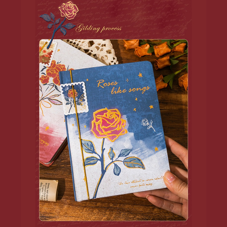 Sổ Tay Bìa cứng - sổ nhật kí phong cách cổ điển , vintage chủ đề hoa - Little Garden