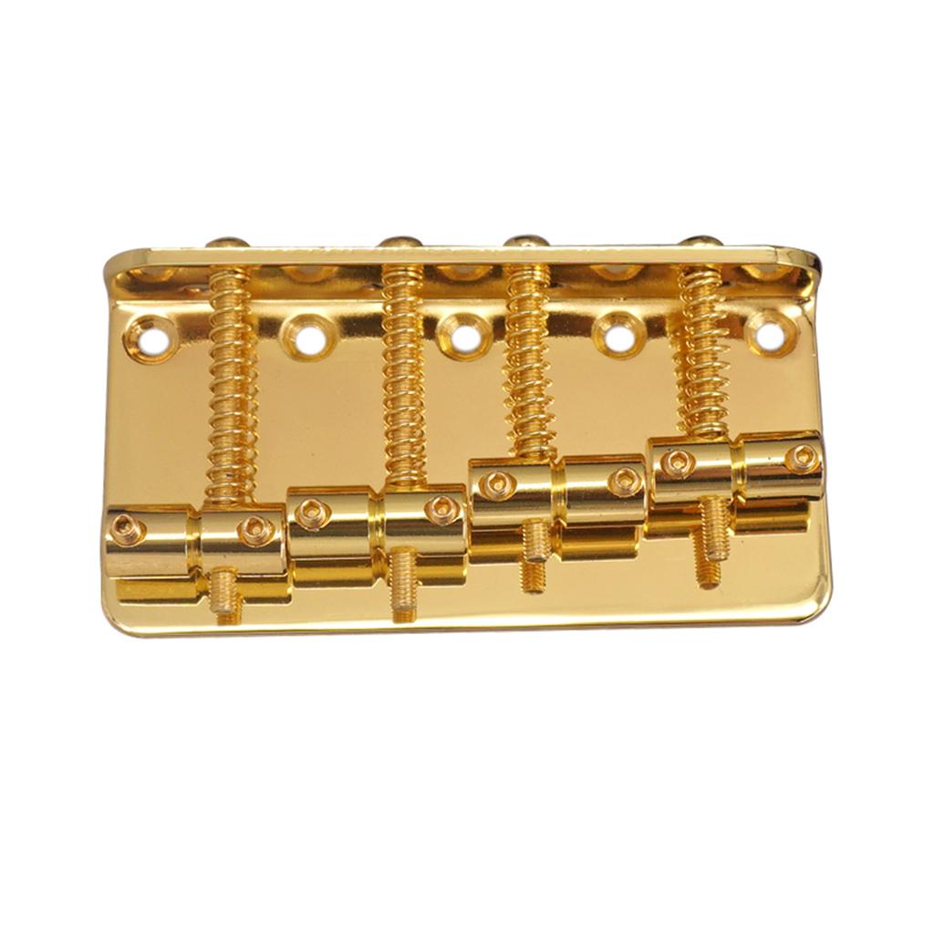 Electric Bass Guitar Bridge Assembly with Wrench Screws for 4 String Bass