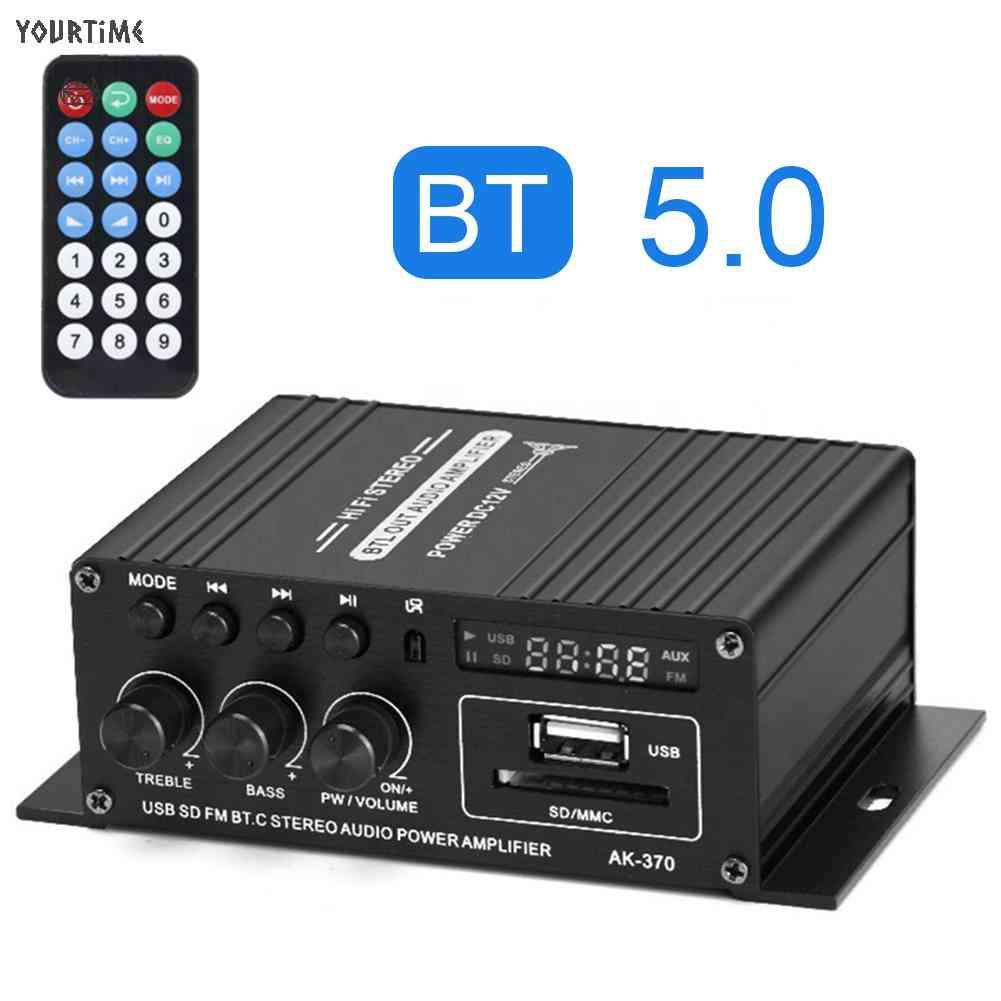 Bộ Khuếch Đại Âm Thanh Kỹ Thuật Số Kết Nối Bluetooth 2.0 Kênh 12V AK-370 Chuyên Dụng