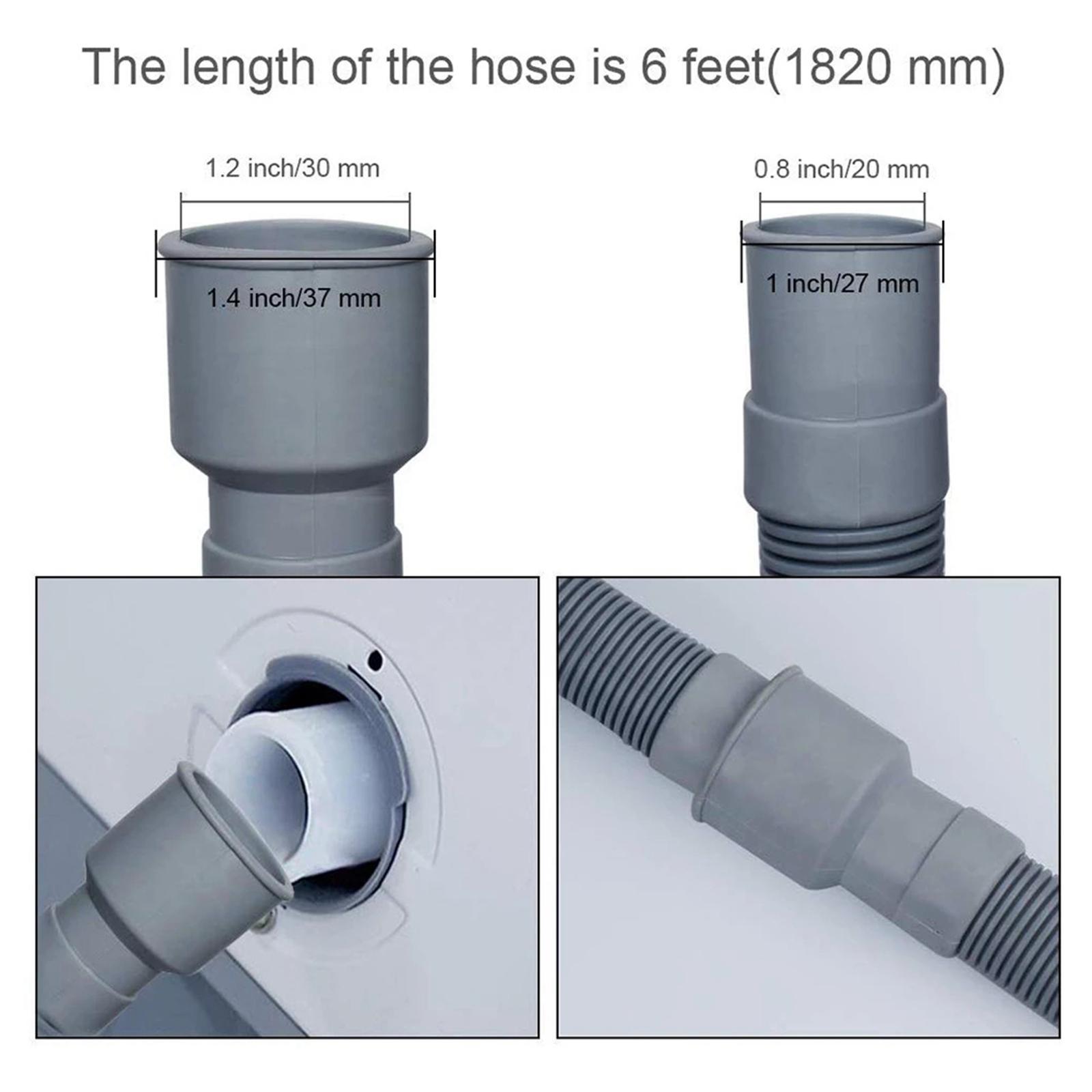 Washing Machine Drain Hose Kit 2M Accessory Easily Install Flexible Replaces