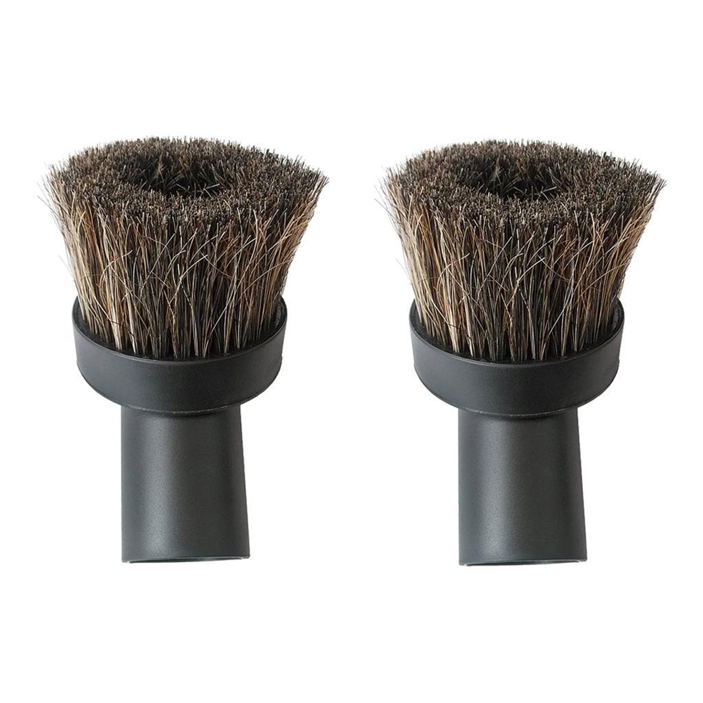 2pcs 32mm Dia. Round Vacuum Dusting brush Attachment Universal Type-Long
