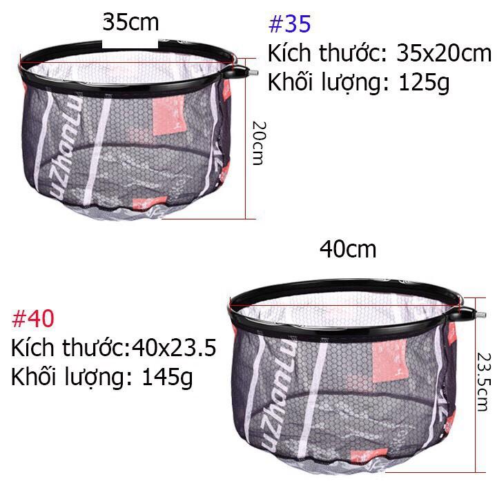 Mặt Vợt Cá Carbon Vành Tròn 35cm 40cm 45cm Chuyên Câu Đơn Câu Đài