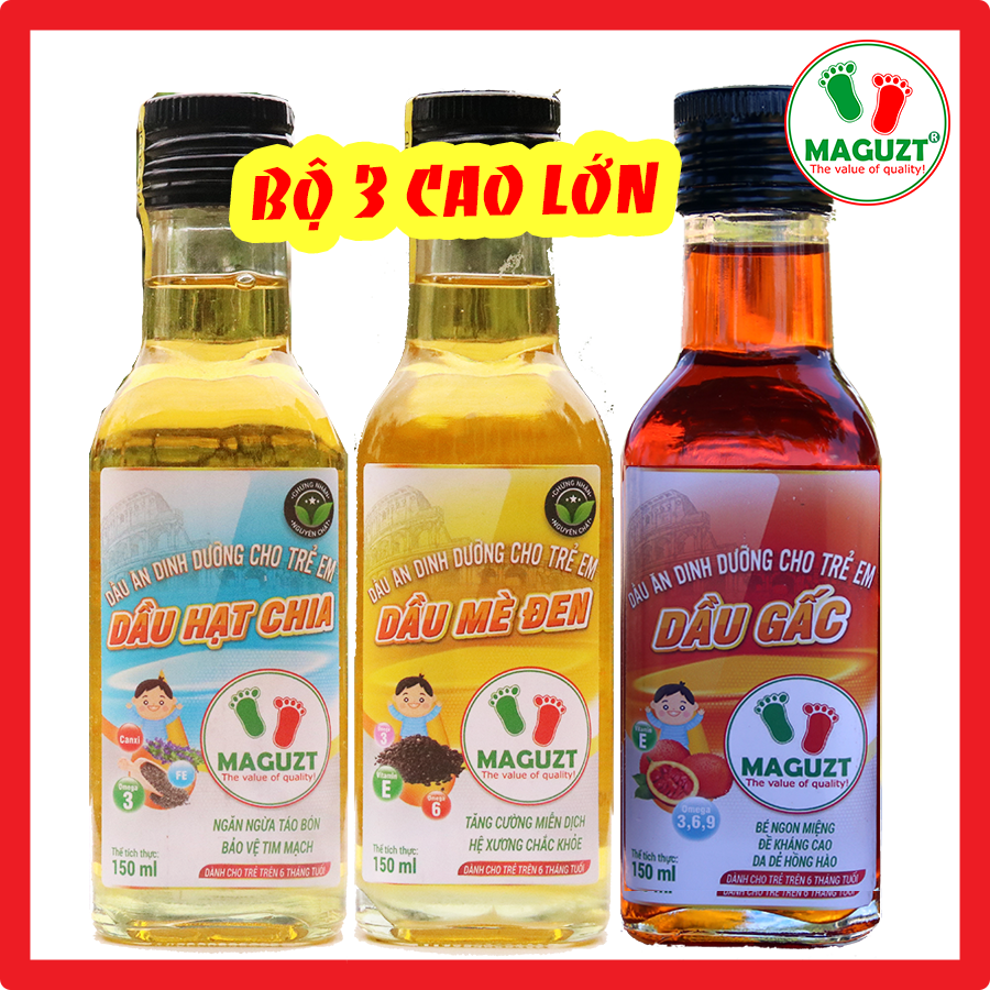 Bộ 3 Dầu Ăn Dặm cho Bé Cao Lớn Maguzt