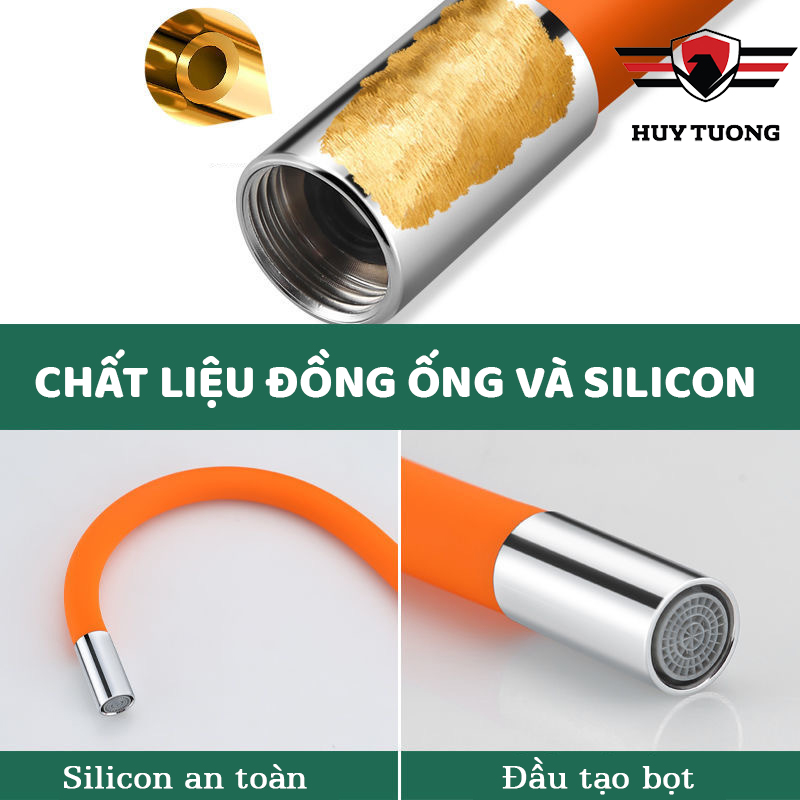 Ống nối dài vòi nước, khớp nối vòi nước có thể kéo dài, uốn cong 720 độ tiện lợi, thiết kế phù hợp vòi bếp/chậu/ban công -  Huy Tưởng