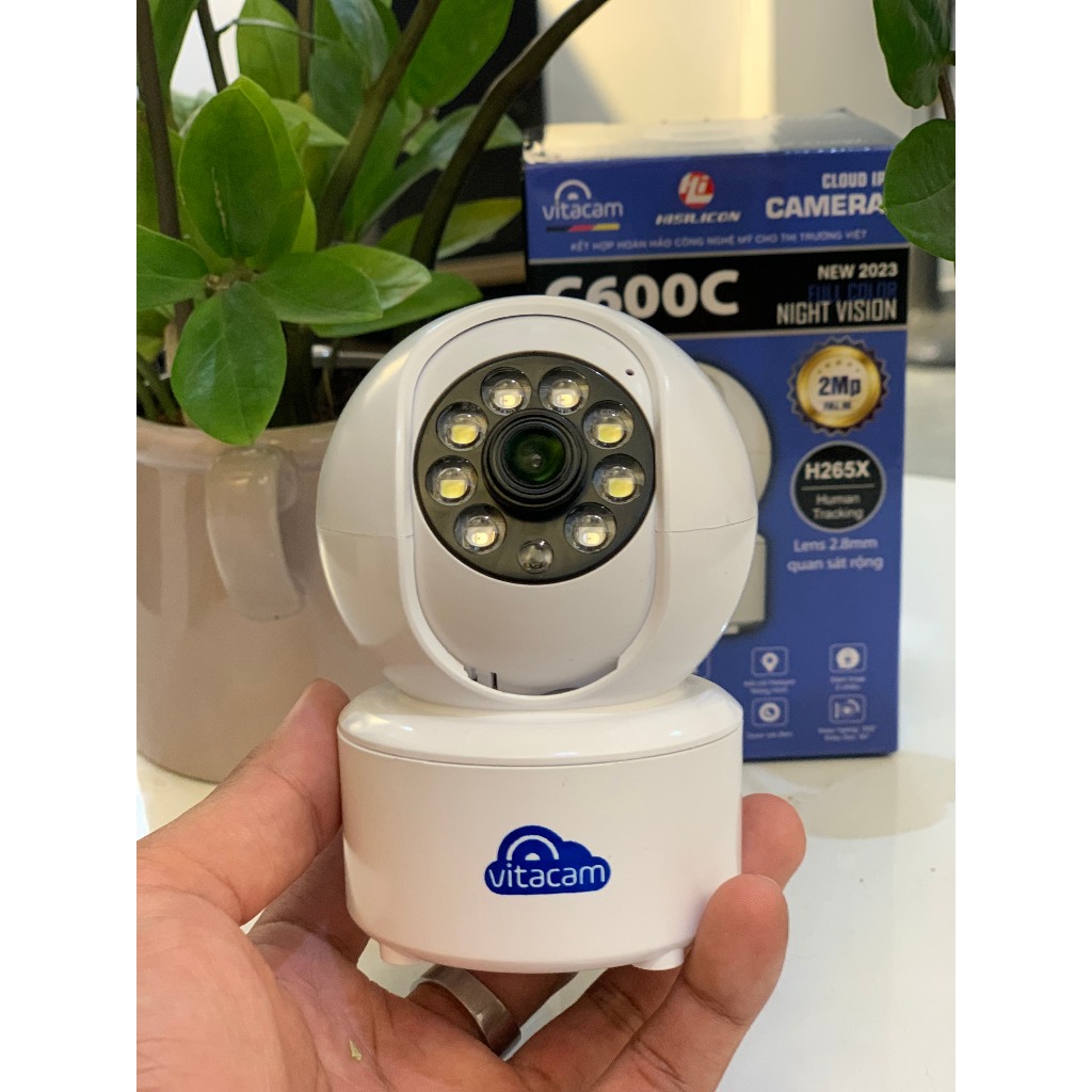 Camera IP Wifi VITACAM C600C - Độ phân giải 2M đàm thoại 2 chiều, Có màu đêm - Hàng chính hãng