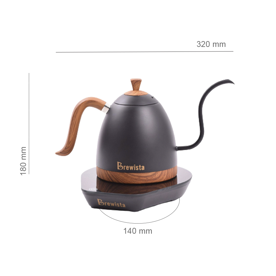 Ấm đun cảm ứng chuyên dụng rót cà phê Kettle 600ml - Đen nhám (Chính hãng Brewista)