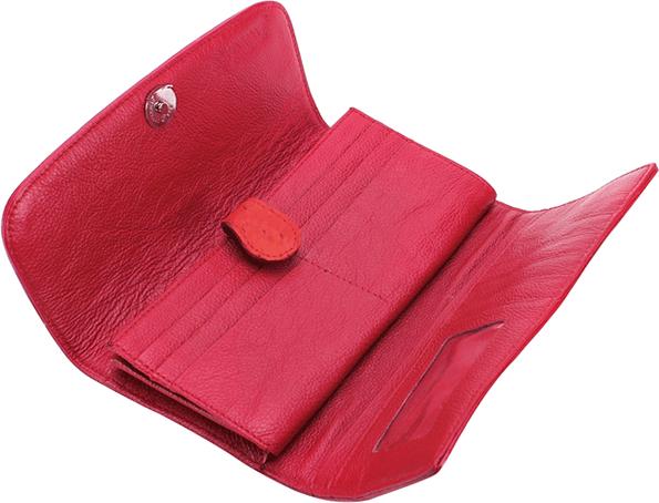 Ví Nữ Da Đà Điểu 3 Gấp Huy Hoàng HT3401 - Đỏ